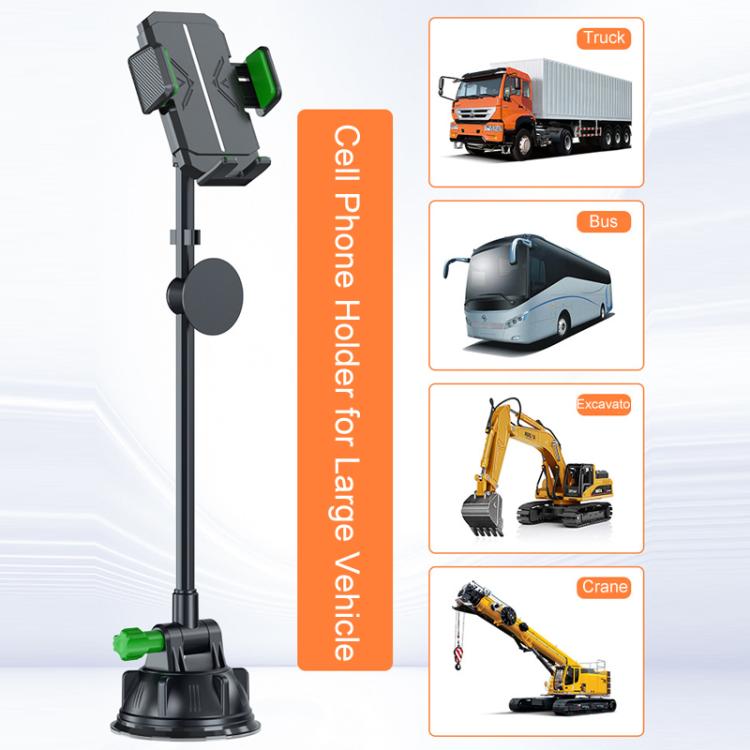 Extended Bendable Hose Car Phone Holder Windshield Dashboard Large Suction Cup Navigation Bracket(Gray) - Universal Car Holders by buy2fix | Online Shopping UK | buy2fix