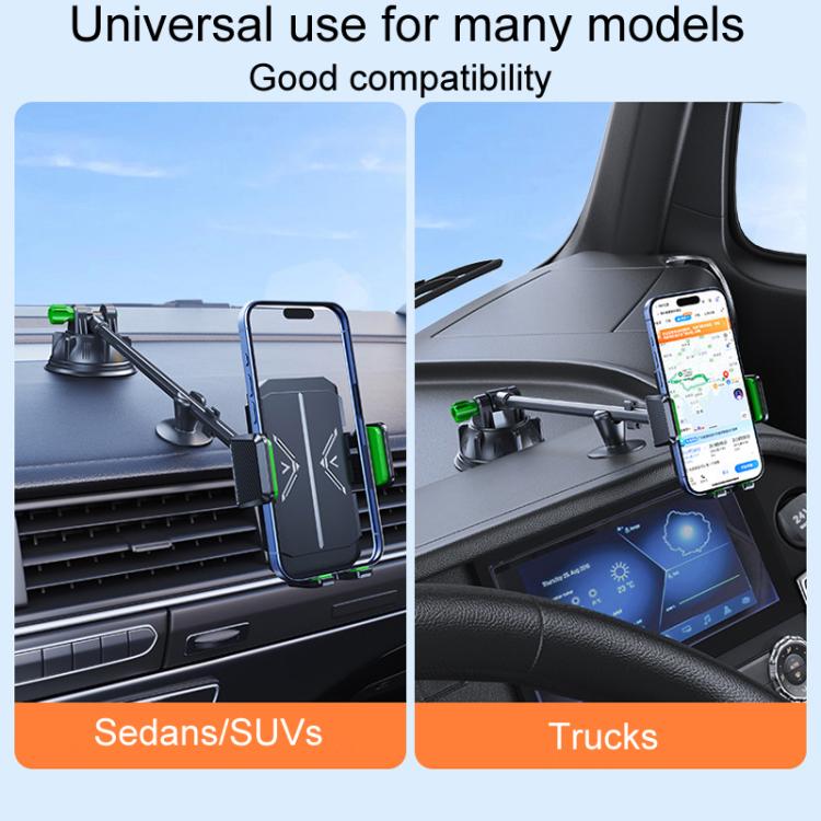 Extended Bendable Hose Car Phone Holder Windshield Dashboard Large Suction Cup Navigation Bracket(Gray) - Universal Car Holders by buy2fix | Online Shopping UK | buy2fix