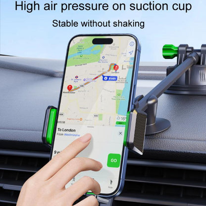 Extended Bendable Hose Car Phone Holder Windshield Dashboard Large Suction Cup Navigation Bracket(Gray) - Universal Car Holders by buy2fix | Online Shopping UK | buy2fix