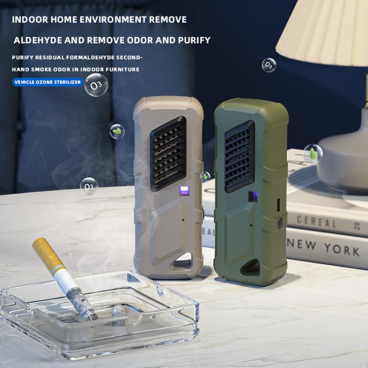 Car Air UVC Deodorizer USB Charging Ozone Purifier(Khaki) - Air Purifier by buy2fix | Online Shopping UK | buy2fix