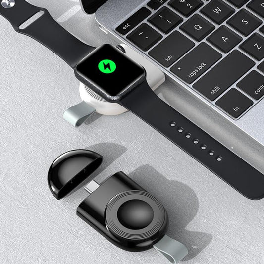 For Apple Watch 1/2/3/4/5/6/7/8/9/10/SE Portable Magnetic Wireless Charger Type-C Smart Wireless Charger(White) - Charger / Holder by buy2fix | Online Shopping UK | buy2fix