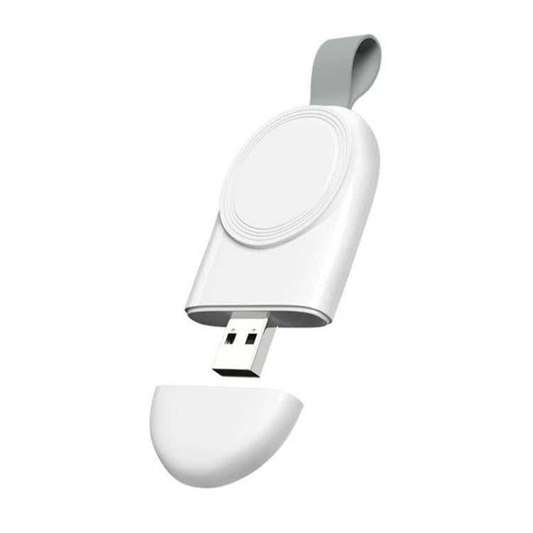 For Apple Watch 1/2/3/4/5/6/7/8/9/10/SE Portable USB Magnetic Wireless Charger(White) - Charger / Holder by buy2fix | Online Shopping UK | buy2fix