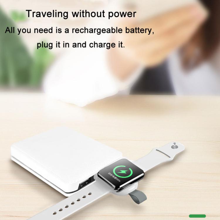 For Apple Watch 1/2/3/4/5/6/7/8/9/10/SE Portable USB Magnetic Wireless Charger(White) - Charger / Holder by buy2fix | Online Shopping UK | buy2fix