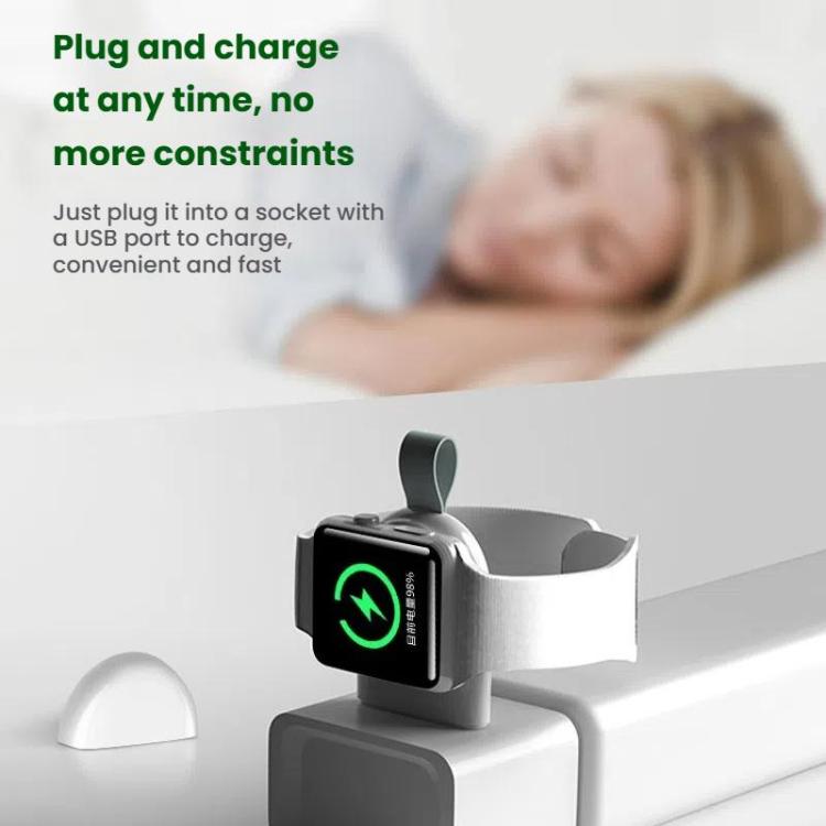 For Apple Watch 1/2/3/4/5/6/7/8/9/10/SE Portable USB Magnetic Wireless Charger(White) - Charger / Holder by buy2fix | Online Shopping UK | buy2fix