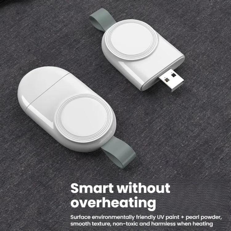 For Apple Watch 1/2/3/4/5/6/7/8/9/10/SE Portable USB Magnetic Wireless Charger(White) - Charger / Holder by buy2fix | Online Shopping UK | buy2fix