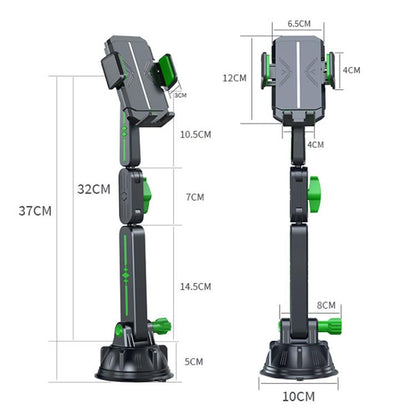 Extended Car Mechanical Arm Telescopic Cell Phone Holder Car Windshield Dashboard Large Suction Cup Navigation Mount(Green) - Universal Car Holders by buy2fix | Online Shopping UK | buy2fix