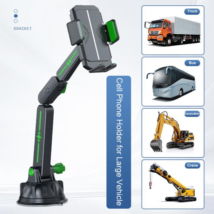 Extended Car Mechanical Arm Telescopic Cell Phone Holder Car Windshield Dashboard Large Suction Cup Navigation Mount(Gray) - Universal Car Holders by buy2fix | Online Shopping UK | buy2fix