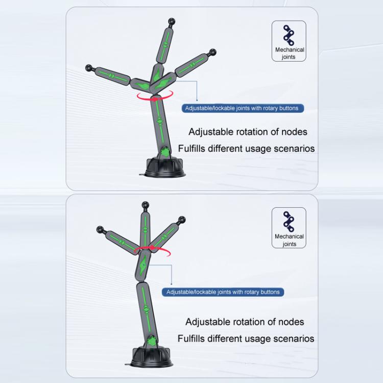 Extended Car Mechanical Arm Telescopic Cell Phone Holder Car Windshield Dashboard Large Suction Cup Navigation Mount(Green) - Universal Car Holders by buy2fix | Online Shopping UK | buy2fix