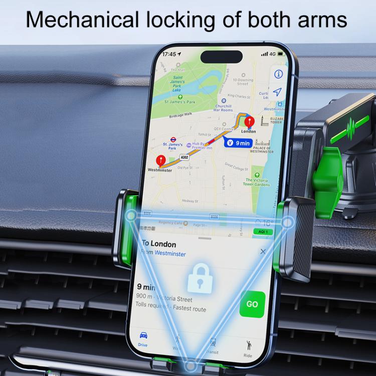 Extended Car Mechanical Arm Telescopic Cell Phone Holder Car Windshield Dashboard Large Suction Cup Navigation Mount(Green) - Universal Car Holders by buy2fix | Online Shopping UK | buy2fix