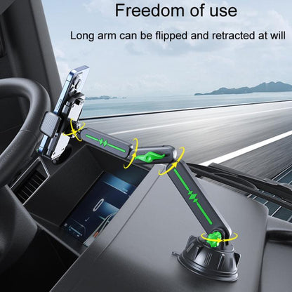 Extended Car Mechanical Arm Telescopic Cell Phone Holder Car Windshield Dashboard Large Suction Cup Navigation Mount(Green) - Universal Car Holders by buy2fix | Online Shopping UK | buy2fix