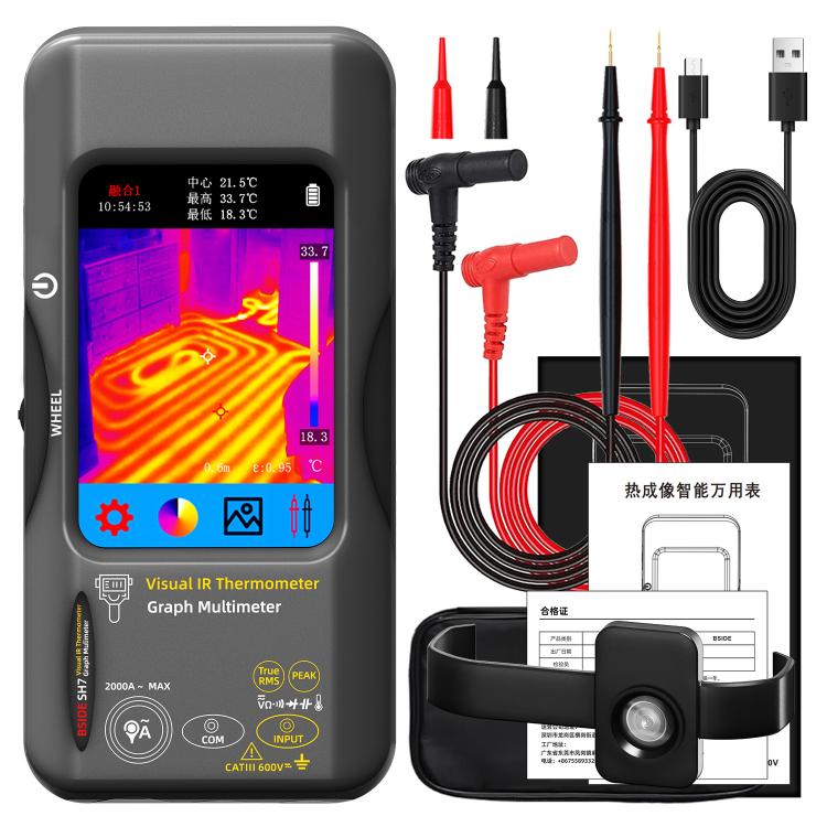 BSIDE SH7 Standard+Macro Lens Thermal Imager Multimeter Handheld Touch Screen High Accuracy Thermometer - Thermostat & Thermometer by BSIDE | Online Shopping UK | buy2fix