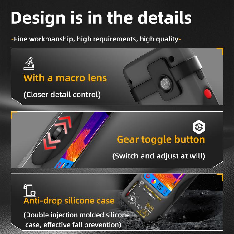 BSIDE SH7 Standard+Macro Lens+Flexible Coil Thermal Imager Multimeter Handheld Touch Screen High Accuracy Thermometer - Thermostat & Thermometer by BSIDE | Online Shopping UK | buy2fix