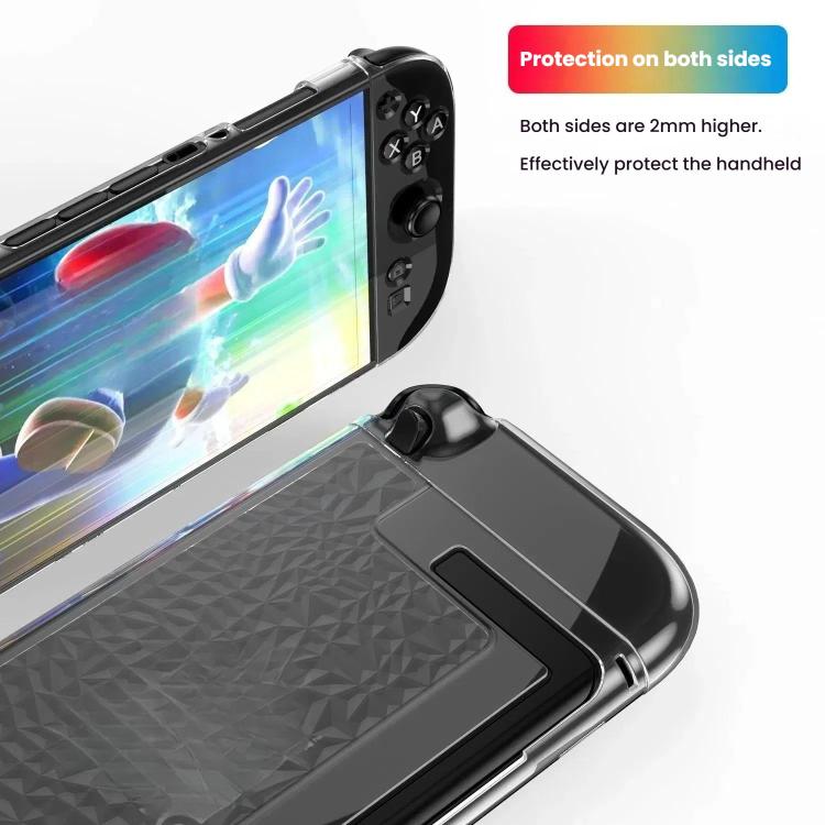 For Nintendo Switch 2 TPU+PC Split Transparent Case Cover Shockproof Shell(Diamond Pattern) - Cases by buy2fix | Online Shopping UK | buy2fix