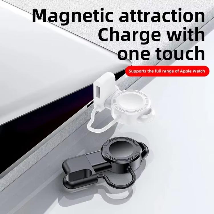 For Apple Watch 1/2/3/4/5/6/7/8/9/10/SE Magnetic Wireless Charger Mini Portable Smart Charger(White) - Charger / Holder by buy2fix | Online Shopping UK | buy2fix