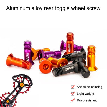 2pcs ZTTO Bicycle Rear Derailleur Sprocket Screws M5 Modified Road Mountain Derailleur Guide Wheel(Orange) - Screws by ZTTO | Online Shopping UK | buy2fix