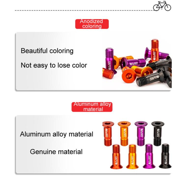 2pcs ZTTO Bicycle Rear Derailleur Sprocket Screws M5 Modified Road Mountain Derailleur Guide Wheel(Orange) - Screws by ZTTO | Online Shopping UK | buy2fix