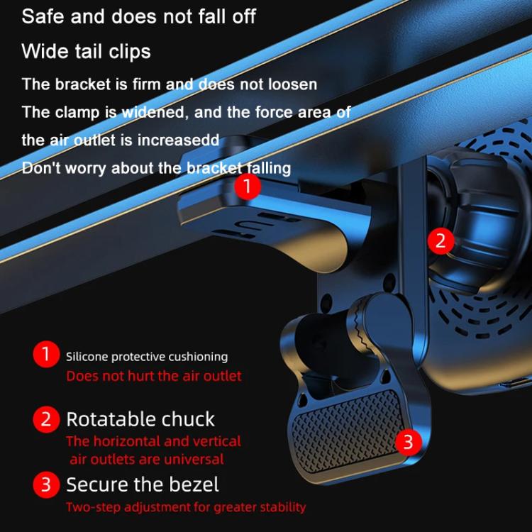 For IPhone 12-16 Cell Phone Car Magnetic Wireless Charger Car Air Vent Holder Fast Charger RGB Light (Black) - Wireless Charger Holders by buy2fix | Online Shopping UK | buy2fix