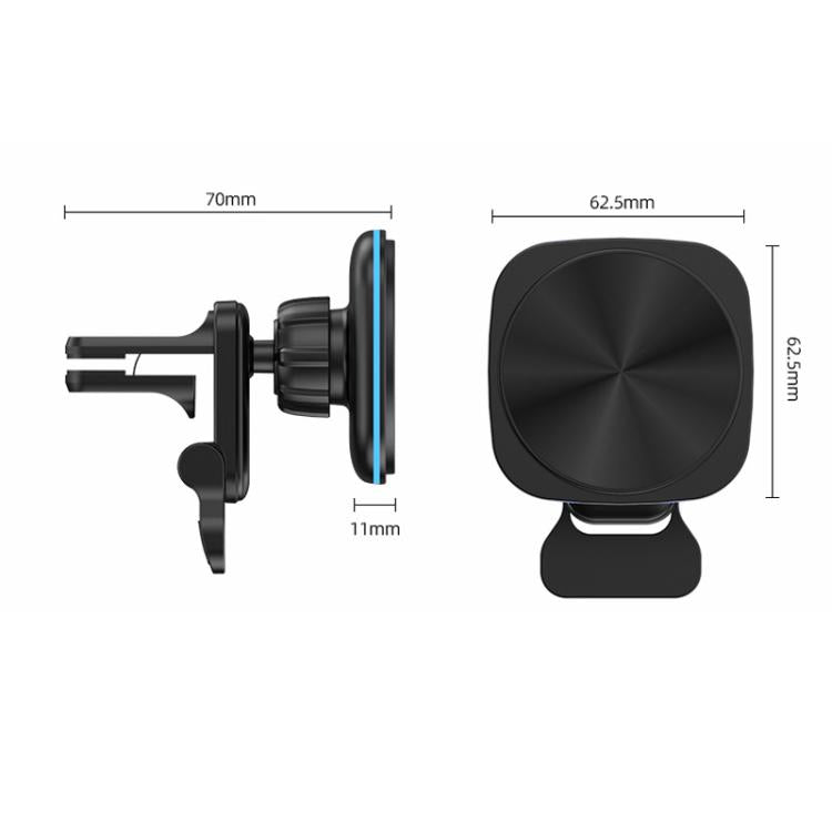 For IPhone 12-16 Cell Phone Car Magnetic Wireless Charger Car Air Vent Holder Fast Charger RGB Light (White) - Wireless Charger Holders by buy2fix | Online Shopping UK | buy2fix