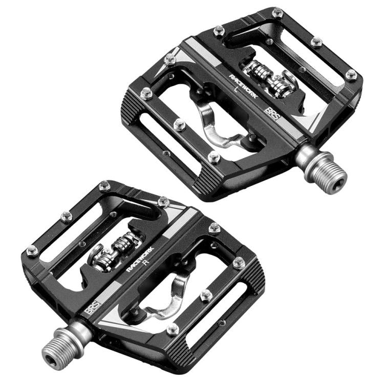 RACEWORK M215 Bicycle Lock Pedal To Flat Pedal Aluminum Alloy SPD Clipless Pedal(Black) - Pedals by RACEWORK | Online Shopping UK | buy2fix