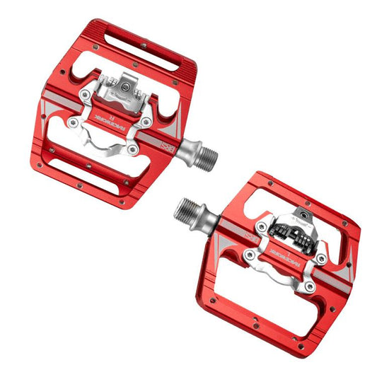 RACEWORK M215 Bicycle Lock Pedal To Flat Pedal Aluminum Alloy SPD Clipless Pedal(Red) - Pedals by RACEWORK | Online Shopping UK | buy2fix