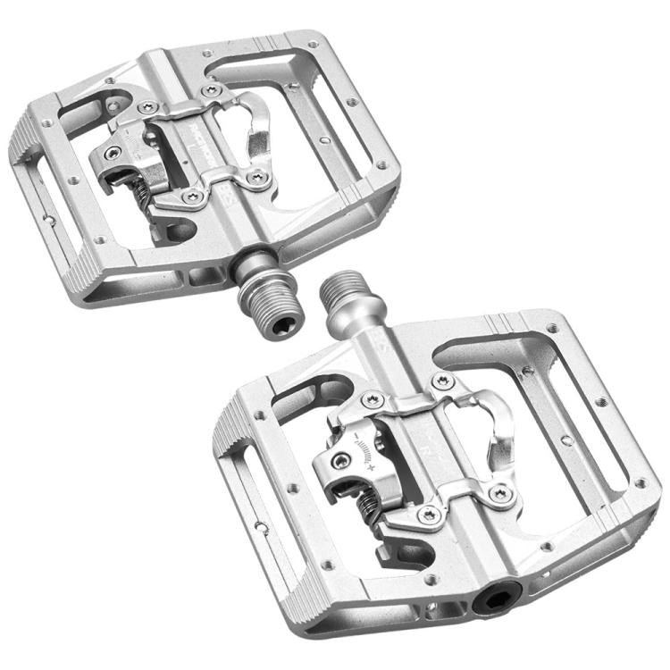 RACEWORK M215 Bicycle Lock Pedal To Flat Pedal Aluminum Alloy SPD Clipless Pedal(Titanium-color) - Pedals by RACEWORK | Online Shopping UK | buy2fix