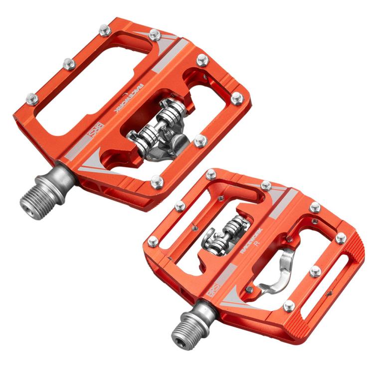 RACEWORK M215 Bicycle Lock Pedal To Flat Pedal Aluminum Alloy SPD Clipless Pedal(Orange) - Pedals by RACEWORK | Online Shopping UK | buy2fix