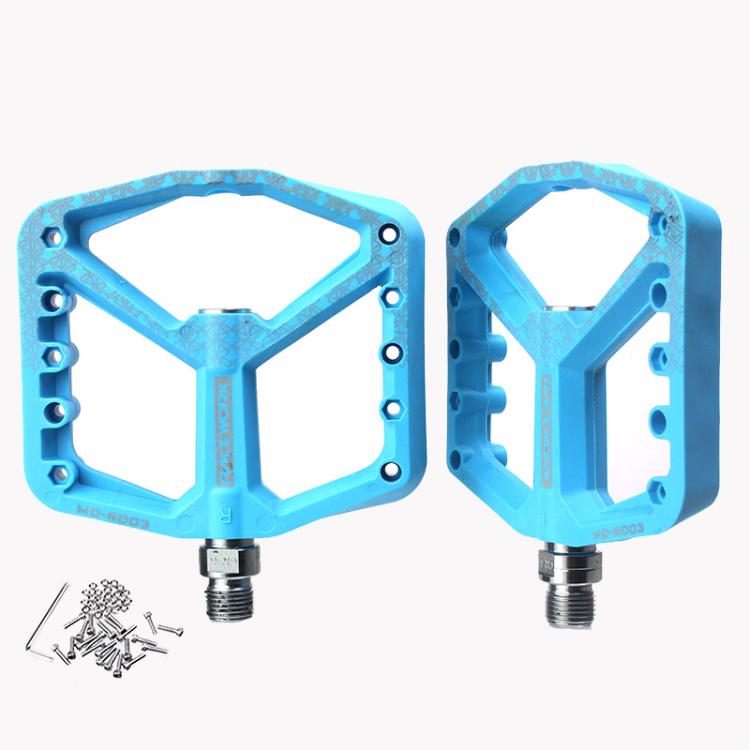 RACEWORK RK579 1pair Bicycle Wide Anti-slip Bearing Pedal Nylon Pedal(Blue) - Pedals by RACEWORK | Online Shopping UK | buy2fix
