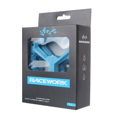 RACEWORK RK579 1pair Bicycle Wide Anti-slip Bearing Pedal Nylon Pedal(Cyan) - Pedals by RACEWORK | Online Shopping UK | buy2fix