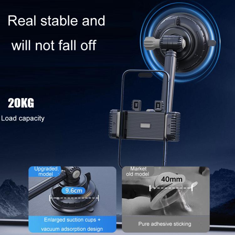 Car Powerful Suction Cup Cell Phone Holder Front Glass Navigation Mount(Crab Lock Clip Green) - Universal Car Holders by buy2fix | Online Shopping UK | buy2fix