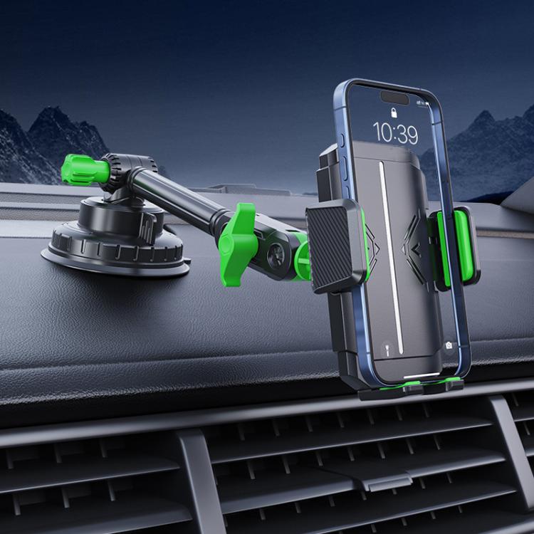 Car Powerful Suction Cup Cell Phone Holder Front Glass Navigation Mount(Crab Lock Clip Gray) - Universal Car Holders by buy2fix | Online Shopping UK | buy2fix