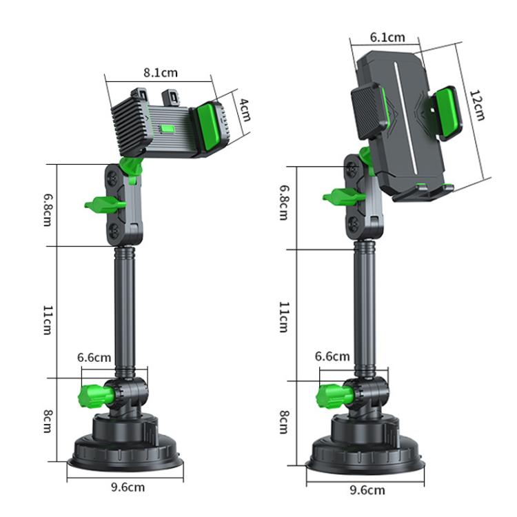 Car Powerful Suction Cup Cell Phone Holder Front Glass Navigation Mount(Crab Lock Clip Green) - Universal Car Holders by buy2fix | Online Shopping UK | buy2fix