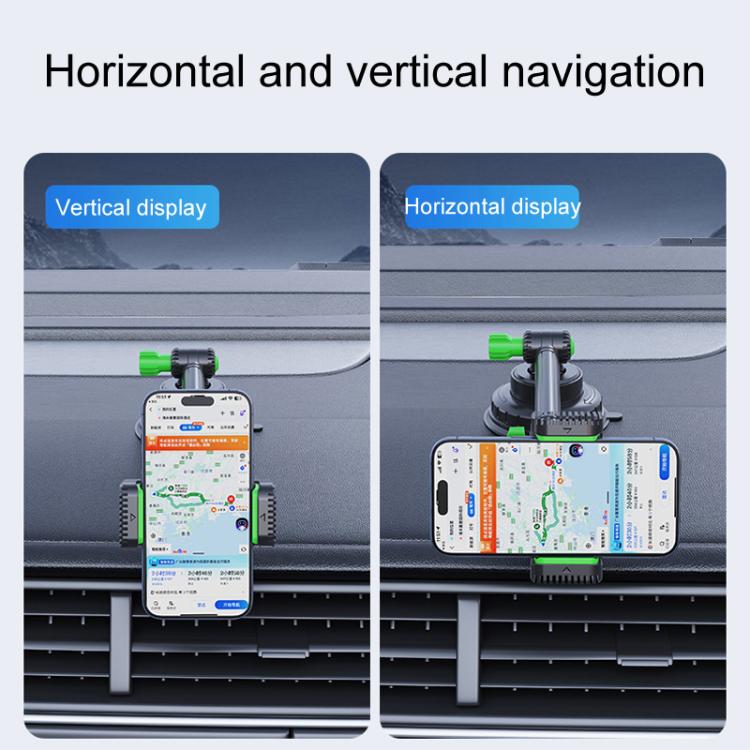 Car Powerful Suction Cup Cell Phone Holder Front Glass Navigation Mount(Crab Lock Clip Gray) - Universal Car Holders by buy2fix | Online Shopping UK | buy2fix