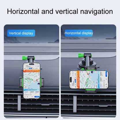 Car Powerful Suction Cup Cell Phone Holder Front Glass Navigation Mount(Crab Lock Clip Gray) - Universal Car Holders by buy2fix | Online Shopping UK | buy2fix