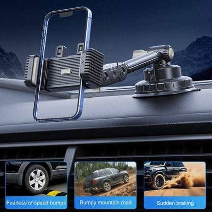 Car Powerful Suction Cup Cell Phone Holder Front Glass Navigation Mount(Square Clip Gray) - Universal Car Holders by buy2fix | Online Shopping UK | buy2fix