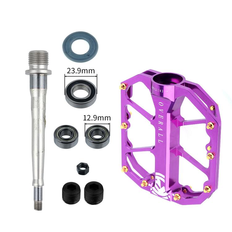 RACEWORK D029 CNC Triple Bearing Hollow Anti-slip Bicycle Pedals(Rose Red) - Pedals by RACEWORK | Online Shopping UK | buy2fix