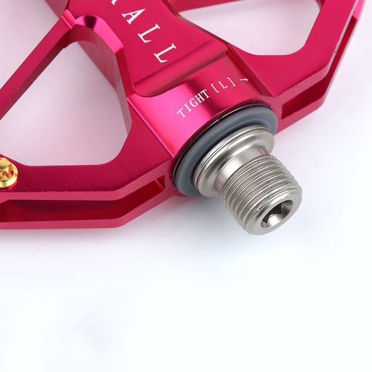 RACEWORK D029 CNC Triple Bearing Hollow Anti-slip Bicycle Pedals(Rose Red) - Pedals by RACEWORK | Online Shopping UK | buy2fix