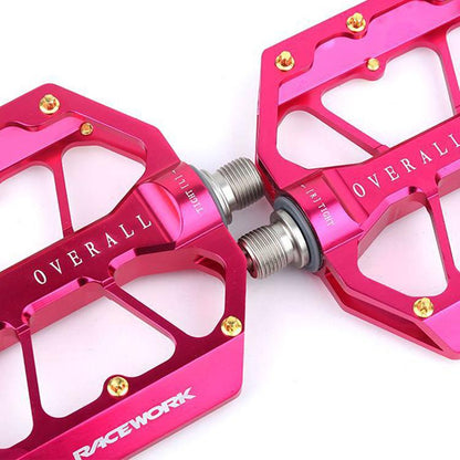 RACEWORK D029 CNC Triple Bearing Hollow Anti-slip Bicycle Pedals(Purple) - Pedals by RACEWORK | Online Shopping UK | buy2fix