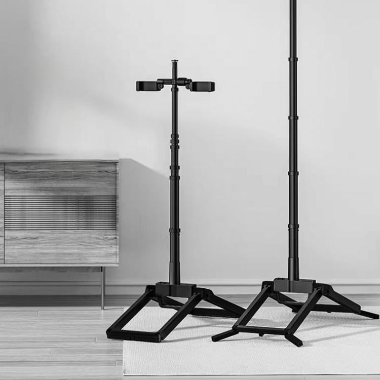 Adjustable 55-Inch Quadpod Live Streaming Phone Stand Foldable Tripod With Dual Phone Clip & 1/4 Inch Screw YY-2 - Stand by buy2fix | Online Shopping UK | buy2fix