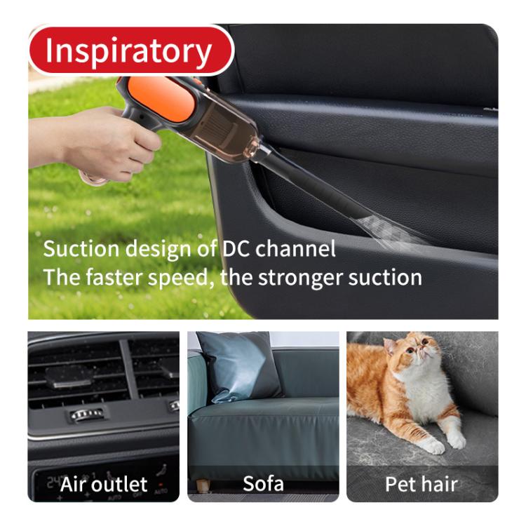 HD001 Portable Multifunctional Car Cordless Vacuum Cleaner Safety Hammer Suction Blower All In One Machine, Style: Brushed - Vacuum Cleaner by buy2fix | Online Shopping UK | buy2fix