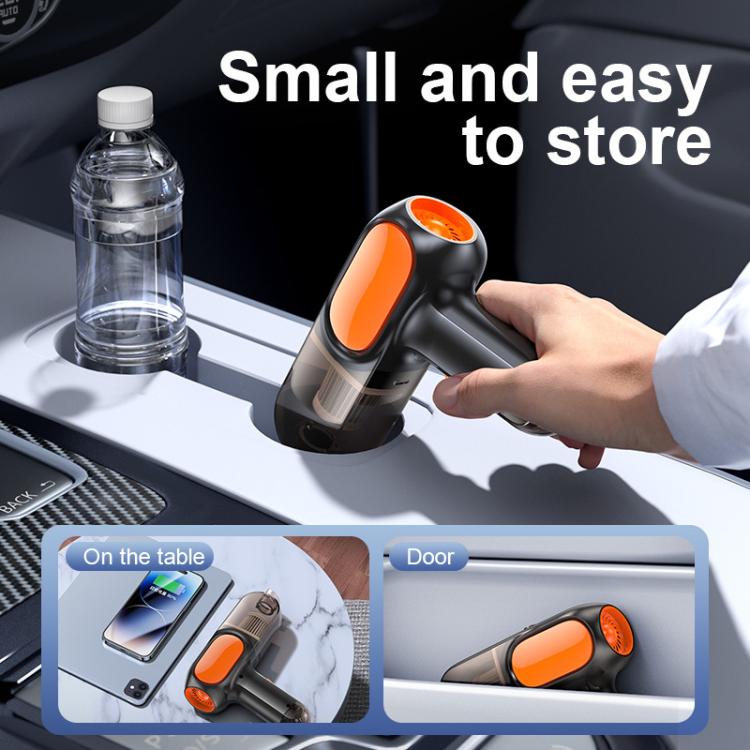 HD001 Portable Multifunctional Car Cordless Vacuum Cleaner Safety Hammer Suction Blower All In One Machine, Style: Brushed - Vacuum Cleaner by buy2fix | Online Shopping UK | buy2fix