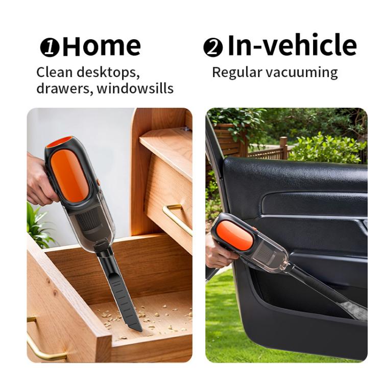 HD001 Portable Multifunctional Car Cordless Vacuum Cleaner Safety Hammer Suction Blower All In One Machine, Style: Brushed - Vacuum Cleaner by buy2fix | Online Shopping UK | buy2fix