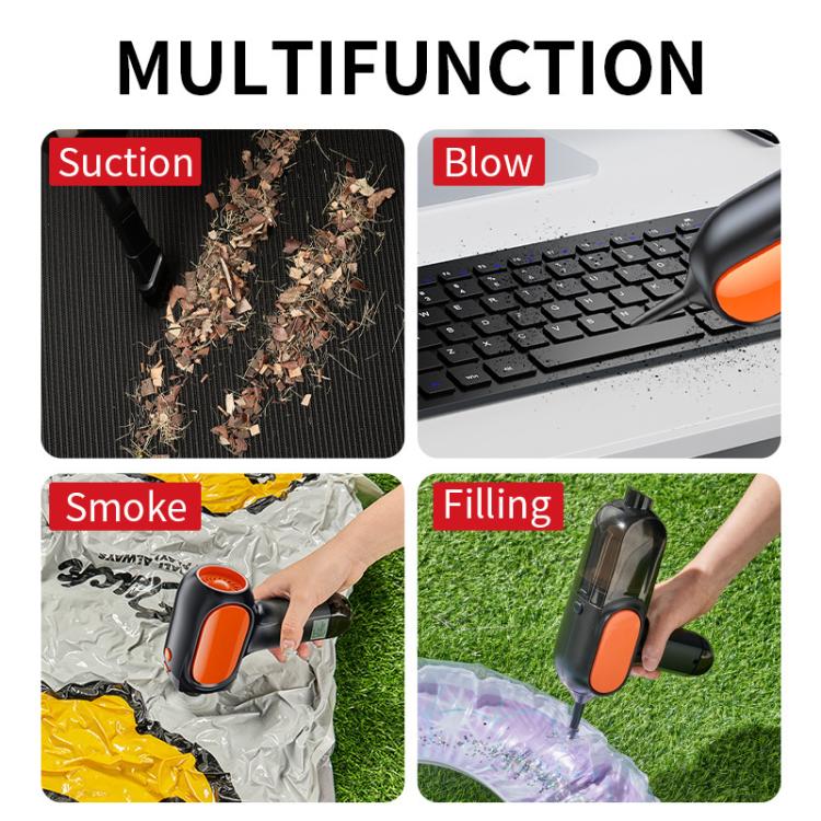 HD001 Portable Multifunctional Car Cordless Vacuum Cleaner Safety Hammer Suction Blower All In One Machine, Style: Brushed - Vacuum Cleaner by buy2fix | Online Shopping UK | buy2fix