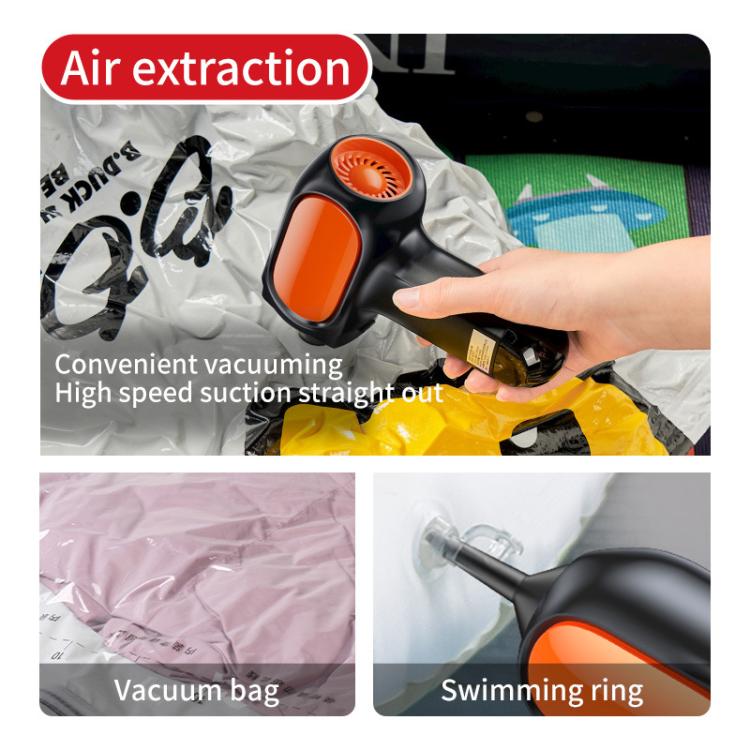 HD001 Portable Multifunctional Car Cordless Vacuum Cleaner Safety Hammer Suction Blower All In One Machine, Style: Brushed - Vacuum Cleaner by buy2fix | Online Shopping UK | buy2fix