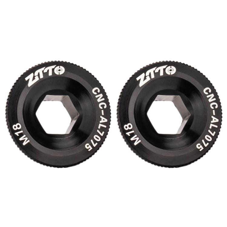 2pcs ZTTO Bicycle Aluminum Alloy Crank Cover Mountain Bike Crank Screws, Style: M18 Black - Screws by ZTTO | Online Shopping UK | buy2fix