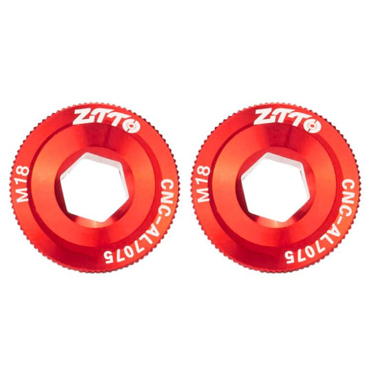 2pcs ZTTO Bicycle Aluminum Alloy Crank Cover Mountain Bike Crank Screws, Style: M18 Red