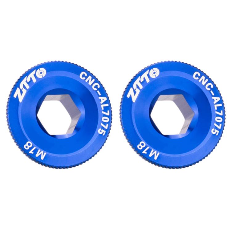 2pcs ZTTO Bicycle Aluminum Alloy Crank Cover Mountain Bike Crank Screws, Style: M18 Blue - Screws by ZTTO | Online Shopping UK | buy2fix