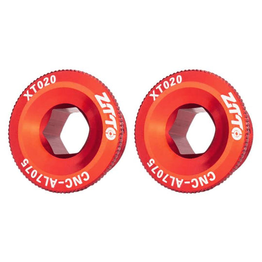 2pcs ZTTO Bicycle Aluminum Alloy Crank Cover Mountain Bike Crank Screws, Style: M20 Red