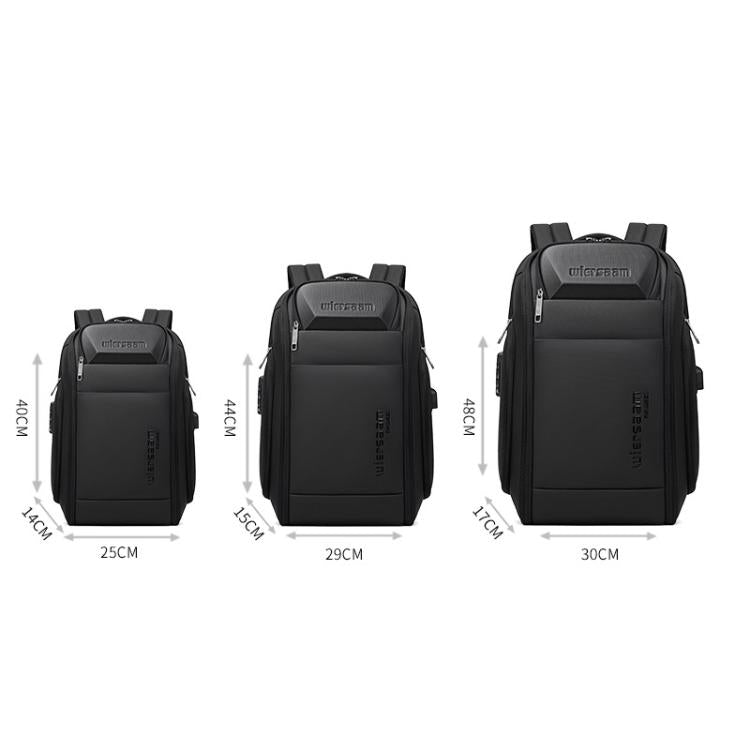 Wiersaam Men Waterproof Anti-Theft Business Backpack Travel Laptop Bag With USB Charging Port & Password Lock Large - Backpack by wiersaam | Online Shopping UK | buy2fix