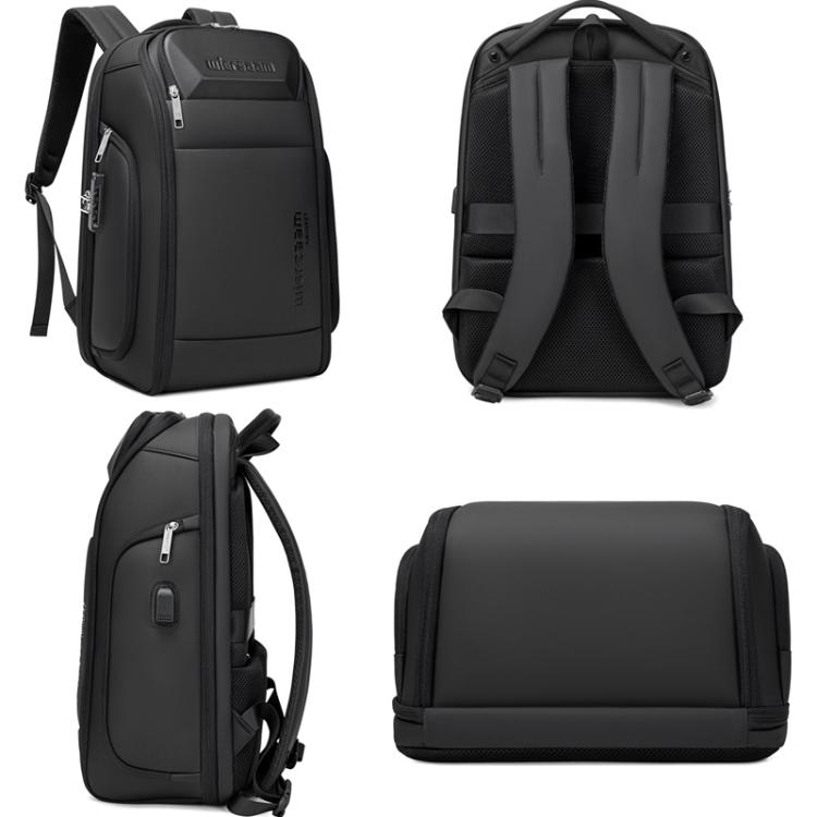 Wiersaam Men Waterproof Anti-Theft Business Backpack Travel Laptop Bag With USB Charging Port & Password Lock Middle - Backpack by wiersaam | Online Shopping UK | buy2fix