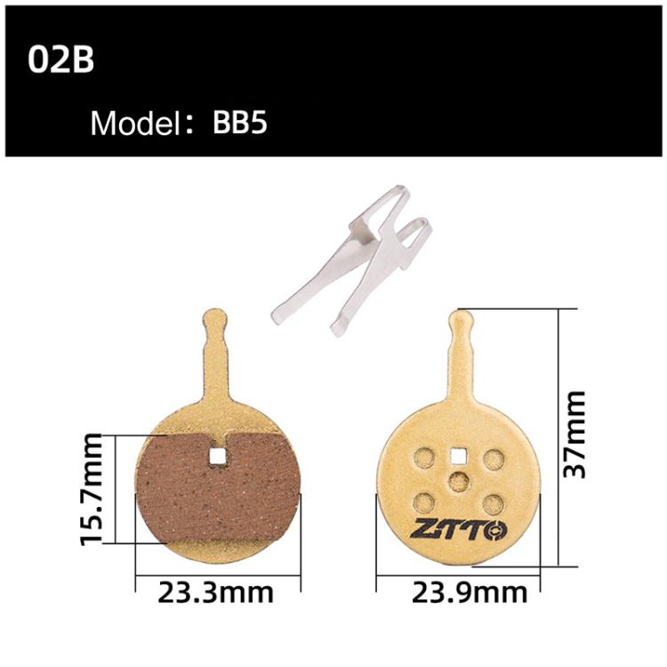 2pairs ZTTO Mountain Bike Full Metal Copper Base Lining Oil Disc Block Brake Pad, Model: MJ-02B - Bicycle Brake Parts by ZTTO | Online Shopping UK | buy2fix